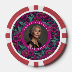 Chic Daisy 21e Verjaardag Mooie Paars Poker Chips