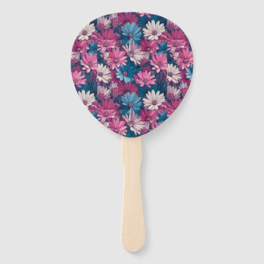 Chic Daisy 50e Verjaardag Contemporary Handwaaier (Voorkant)
