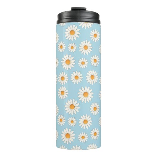 Chic Daisy Bloempatroon – Schattigee Bloemen Ontwo Thermosbeker (Voorkant)