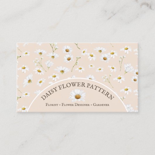 Chic Daisy Flower Pattern Botanical Baby Sitter Visitekaartje (Voorkant)