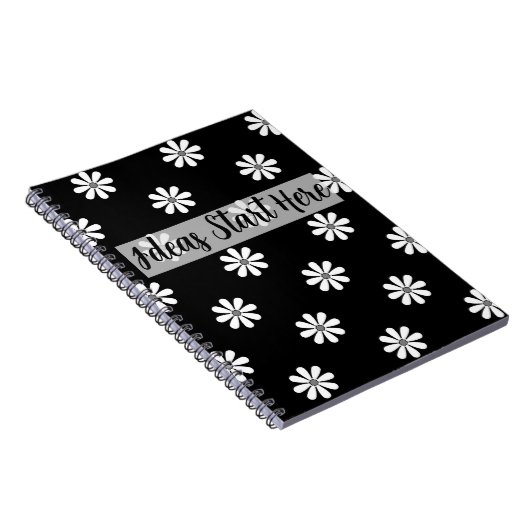 Chic Daisy Pattern Notebook – Minimal & Stylish Notitieboek (Rechterzijde)
