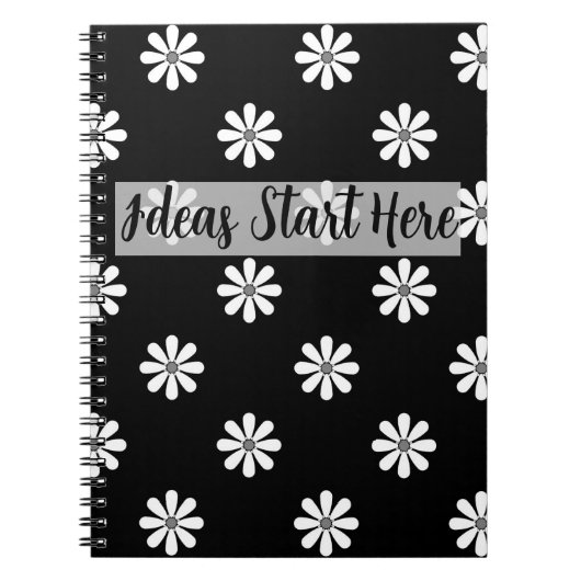 Chic Daisy Pattern Notebook – Minimal & Stylish Notitieboek (Voorkant)