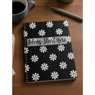 Chic Daisy Pattern Notebook – Minimal & Stylish Notitieboek
