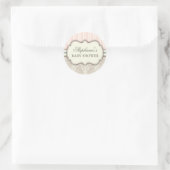 Chic Damask  Baby shower Favor Sticker (Tas)