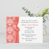 Chic Damask Couples Wedding Shower Uitnodiging (Staand voorkant)