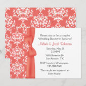Chic Damask Couples Wedding Shower Uitnodiging (Voorkant / Achterkant)