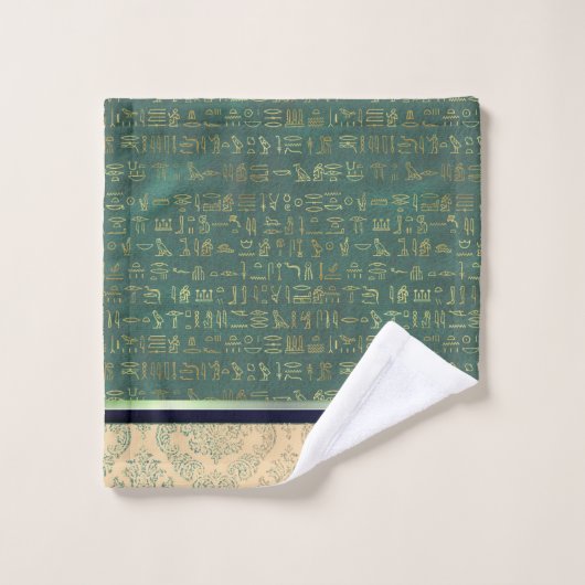 Chic Damask Egyptian Hieroglyphs Bad Handdoek (Wasdoekje)