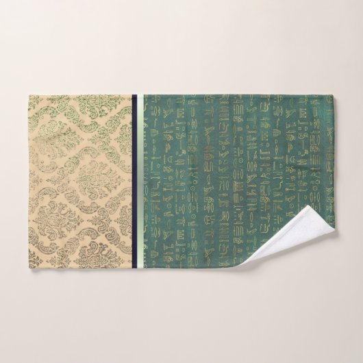 Chic Damask Egyptian Hieroglyphs Bad Handdoek (Handdoek)