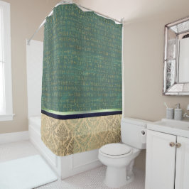 Chic Damask Egyptian Hieroglyphs Douchegordijn