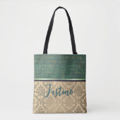 Chic Damask Egyptian Hieroglyphs Tote Bag (Voorkant)