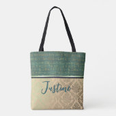 Chic Damask Egyptian Hieroglyphs Tote Bag (Achterkant)