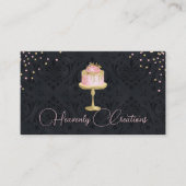 Chic Damask en Fancy Cake Bakery Visitekaartje (Voorkant)