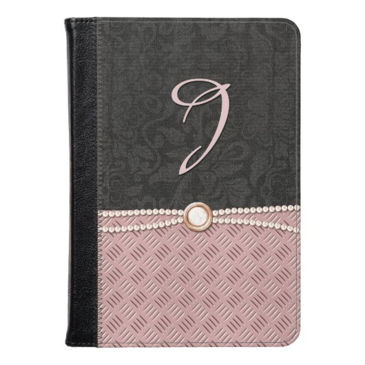Chic Damask en Metallic look Kindle Fire Folio Case (Voorkant gesloten)