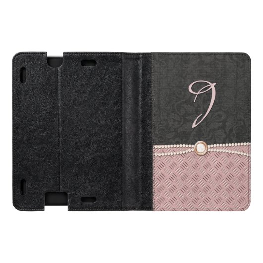 Chic Damask en Metallic look Kindle Fire Folio Kindle Case (Buitenkant)