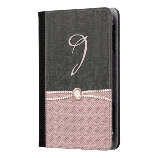 Chic Damask en Metallic look Kindle Fire Folio Kindle Case (Voorkant)