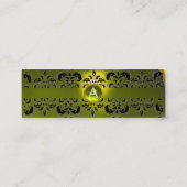 CHIC DAMASK GEM MONOGRAM geel Mini Visitekaartje (Achterkant)