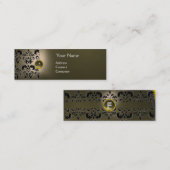 CHIC DAMASK GEM MONOGRAM grijs Mini Visitekaartje (Voorkant / Achterkant)