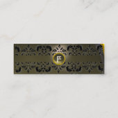 CHIC DAMASK GEM MONOGRAM grijs Mini Visitekaartje (Achterkant)