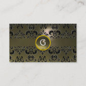 CHIC DAMASK GEM MONOGRAM grijs Visitekaartje (Achterkant)