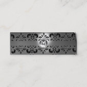 CHIC DAMASK GEM MONOGRAM white Mini Visitekaartje (Achterkant)