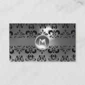 CHIC DAMASK GEM MONOGRAM white Visitekaartje (Achterkant)