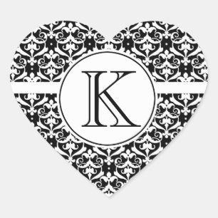 Chic Damask Hart Sticker