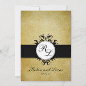 Chic Damask  Monogram Weddenschap Kaart (Voorkant)