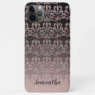 Chic Damask Roos Goud en Zwart Case-Mate iPhone Case