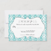 Chic Damask RSVP [Blauwgroen] (Voorkant)