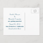 Chic Damask sparen het Briefkaart van de Datum, Bl (Achterkant)