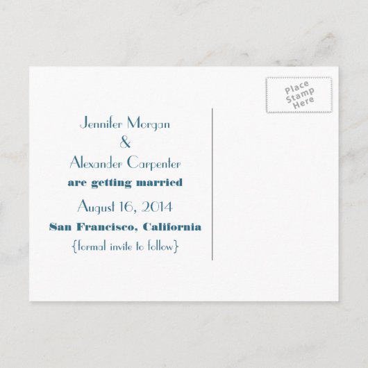 Chic Damask sparen het Briefkaart van de Datum, Bl (Achterkant)