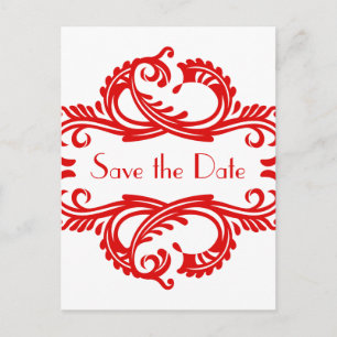 Chic Damask sparen het Briefkaart van de Datum, Ro