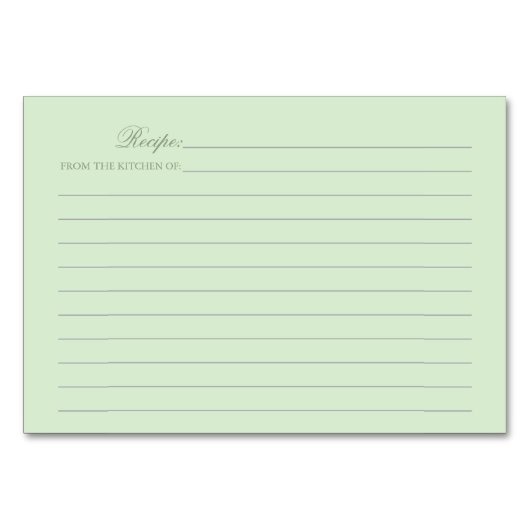 Chic Damask & Stripe Recept Kaart (Achterkant)