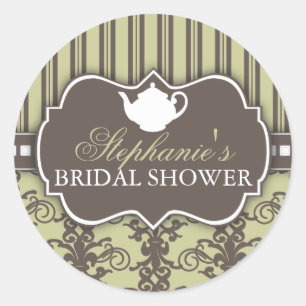 Chic Damask Vrijgezellenfeest Tea Sticker