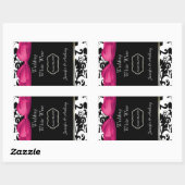 Chic Damask Wedding Wine Bottle Stickers (Vel)