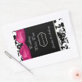Chic Damask Wedding Wine Bottle Stickers (Envelop)