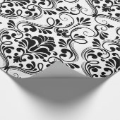 Chic Damask Zwart & Wit Inpakpapier (Hoek)
