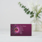 CHIC DAMAST EDEL MONOGRAM roze Visitekaartje (Staand voorkant)