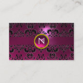 CHIC DAMAST EDEL MONOGRAM roze Visitekaartje (Achterkant)