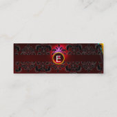 CHIC DAMASTEN EDELSTEEN MONOGRAM rood Mini Visitekaartje (Achterkant)