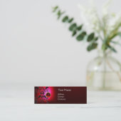 CHIC DAMASTEN EDELSTEEN MONOGRAM rood Mini Visitekaartje (Staand voorkant)