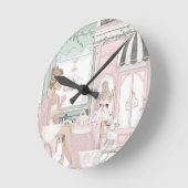 Chic Dames Franse bakkerij Tea Shop Waterverf Ronde Klok (Hoek)