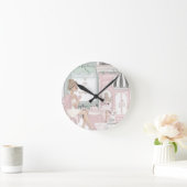 Chic Dames Franse bakkerij Tea Shop Waterverf Ronde Klok (Huis)