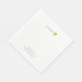 Chic dank u bruiloft liefde hart op wit servet (Hoek)
