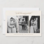 Chic Dank u Bruiloftsfoto Custom Note Kaart (Voorkant)