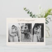 Chic Dank u Bruiloftsfoto Custom Note Kaart (Staand voorkant)