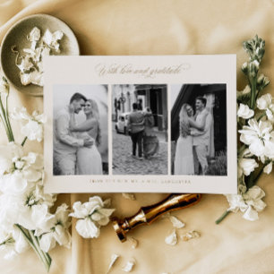 Chic Dank u Bruiloftsfoto Custom Note Kaart