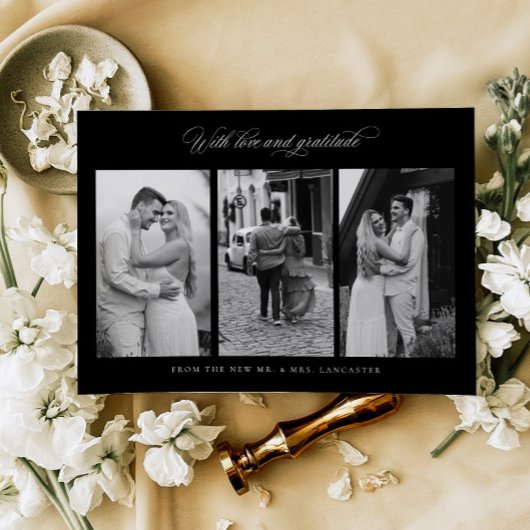 Chic Dank u Bruiloftsfoto Custom Note Kaart