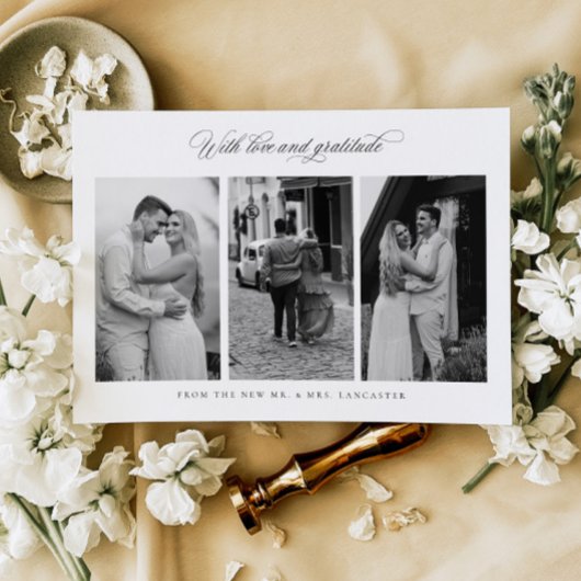 Chic Dank u Bruiloftsfoto Custom Note Kaart