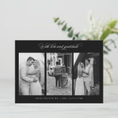 Chic Dank u Bruiloftsfoto Custom Note Kaart (Staand voorkant)